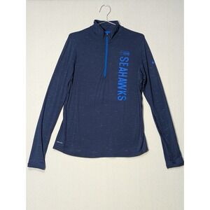 Nike Dri-Fit Seattle Seahawks Women's L Quarter Zip Pullover Blue NFL